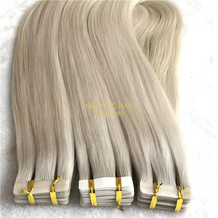 Wholesale human cuticle tape in hair extensions Ash Blonde color X389